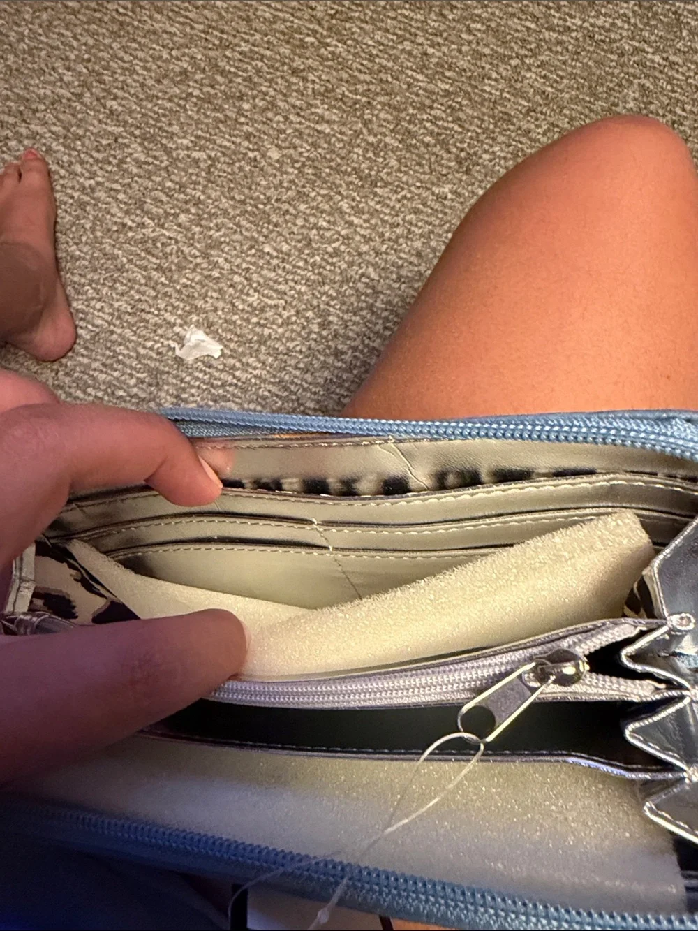 Nine West Blue Sky Pebbled Leather Zip Wallet